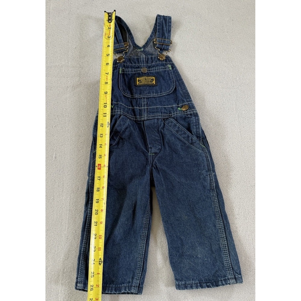 Vintage Washington Dee Cee Overalls Baby Toddler 18-24 Months 1970s Blue Denim - Picture 7 of 12